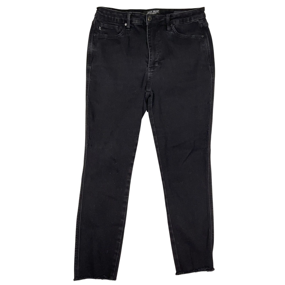 Judy Blue Jeans Womens 13/31 Black Skinny Raw Hem JB88757β High Rise